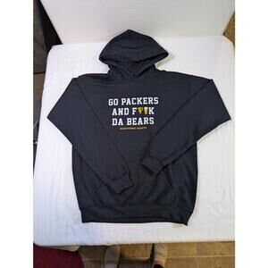 Green Bay Packers Youth XL/Women's SM Black Hoodie Go Packers and F**k Da Bears